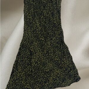 H&M Olive and Black Leopard Print Skirt